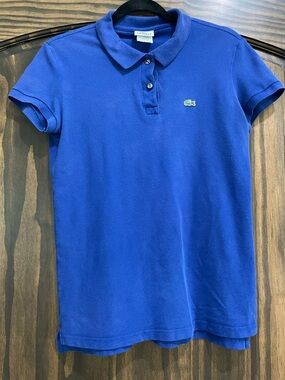 Lacoste Women’s Blue Short Sleeve Polo with Crocodile Logo
